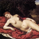 Paris Bordone, Venere dormiente con cupido, 1540-50, 86 × 137 cm, Galleria Giorgio Franchetti alla Ca’ d’Oro, Venezia