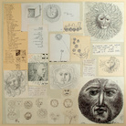 Piero Fornasetti, Collage di note, idee e schizzi sul tema del sole. Courtesy Fornasetti