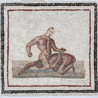 Mosaico dei lottatori nudi in presa, proveniente dal tepidarium delle terme di Gigthis (Henchir Bou Ghrara, nel sud della Tunisia), I - III sec. d.C. | Photo © Gianluca Baronchelli