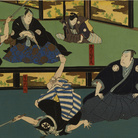 Konishi Hirosada (1810-1864), Igagoe buyuden, 1850 ca., Walters Art Museum | Un episodio da una storia popolare giapponese sulla vendetta del figlio di un samurai assassinato nei confronti del killer del padre. Il dramma, per la prima volta messa in scena 1777, è basato su un evento storico incident degli anni 30 del XVII secolo.
