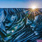 StarFighterA, REBIRTH, Santa Monica, Los Angeles, Portrait painted by StarFighterA on the side of Ed’s Liquor Store in Santa Monica, This mural still exists | Photo © Vonjako