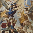 Luca Giordano. Dalla Natura alla Pittura, Napoli, Museo e Real Bosco di Capodimonte, 8 ottobre 2020 - 10 gennaio 2021 | Luca Giordano (1634 - 1705), San Michele Arcangelo sconfigge gli angeli ribelli, 1657, Olio su tela, 375 x 280 cm, Napoli, Parrocchia della SS. Ascensione a Chiaia