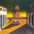 Giorgio de Chirico, Piazza d'Italia (1954-55), olio su tela, cm 40 x 50. © Courtesy Galleria d'Arte Maggiore G.A.M., Bologna.