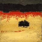 Carlo Mattioli, Paesaggio d'estate, 1981, Olio su tela, 63 x 64 cm, Collezione privata | Courtesy of Labirinto della Masone, Fontanello, Parma