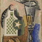 Ardengo Soffici (Rignano sull’Arno, 1879 - Forte dei Marmi, 1964), Composizione con fiammiferi, 1914, Olio, tempera e collage su cartoncino 33.5 x 23.5 cm, Milano, Museo del Novecento, Galleria del Futurismo, Collezione Jucker, 1992