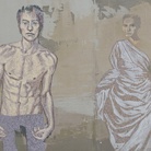 Tarik Berber, Mystique 3. Oil on canvas, cm 140x240, London 2014