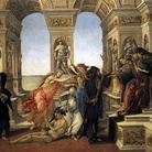 Sandro Botticelli, La Calunnia, 1494-1495, Tempera su tavola, 62 x 91 cm, Galleria degli Uffizi, Firenze | Courtesy of Wikimedia Commons Web Gallery of Art