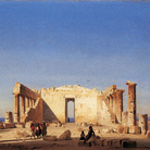 Ippolito Caffi, Atene: interno del Partenone, 1843, Olio su cartoncino intelato, 34 x 23 cm, Firmato: Caffi, Il Partenone | Courtesy Marsilio