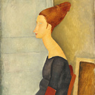 Amedeo Modigliani, Ritratto di Jeanne Hébuterne (Jeanne Hébuterne au henné), 1918. Olio su tela, cm 100 x 65 firmato in alto a destra. © Pinacothèque de Paris