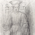 Bottega di Piero della Francesca, Uomo seduto su un trono, seconda metà del quindicesimo secolo.