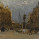 Guglielmo Ciardi, Londra - Impressione, 1910, Olio su tavola, 29 x 19.5 cm, Fondazione Musei Civici di Venezia, Galleria Internazionale d'Arte Moderna di Ca' Pesaro