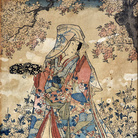 Utagawa Toyokuni III alias Kunisada (1786 - 1865), Beltà femminile con fubako, Xilografia policroma in formato oban, 238 x 352 mm, Firmata Kochoro Toyokuni dipinse