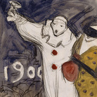 Pablo Picasso, Bozzetto per un manifesto per il carnevale, 1899. Matita e olio su carta, mm 482 x 320. Parigi, Musée national Picasso