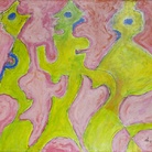 Gillo Dorfles, Tre gemelli, 2013 acrilico su tela cm 70 x 80