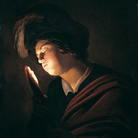 Gerrit van Honthorst - (Gherardo delle Notti) (Utrecht 1592 - 1656), Ragazzo che soffia su un tizzone, 1614 circa. Olio su tela. Roma, Galleria Fabio Massimo Megna