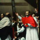 Carlo Saraceni, Ostensione del Sacro Chiodo con San Carlo Borromeo. Olio su tela, cm 280 x 196. Roma, Chiesa di San Lorenzo in Lucina