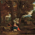 Pier Francesco Mola (Coldrerio 1612 - Roma 1666), Riposo durante la fuga in Egitto, 1638-1640 circa, olio su rame.