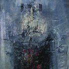 Emilio Scanavino, Il giorno dei morti - senza titolo (ovvero, chi ride di venerdì, piange di domenica), 1955, olio su tela, cm.100x70
