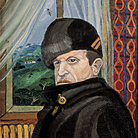 Antonio Ligabue, Ritratto di Basilio Gnutti, 1957, Olio su faesite, 70 x 50 cm  | Courtesy of Fondazione Archivio Antonio Ligabue di Parma