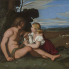 Giovan Battista Salvi detto Sassoferrato, Le tre età dell'uomo (da Tiziano),1682 circa, Olio su tela, 94 × 153.5 cm, Roma, Galleria Borghese | © Galleria Borghese