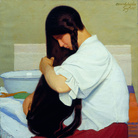 Oscar Ghiglia, La camicia bianca o Donna che si pettina, 1909, Olio su tela, Viareggio, Istituto Matteucci | Courtesy of Studio Esseci 2016