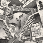 Maurits Cornelis Escher, Relatività, 1953 Litografia, 29.2 x 27.7 cm, Collezione privata, Italia | All M.C. Escher works © 2019 The M.C. Escher Company | All rights reserved www.mcescher.com