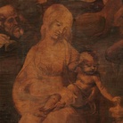 Leonardo da Vinci (1452-1519), Adorazione dei Magi, Particolare della Madonna col Bambino, Prima del restauro