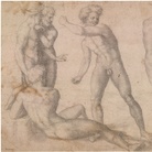 Baccio Bandinelli, Studio di nudi in combattimento, 1512. Matita nera, Londra, British Museum