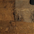 Alberto Burri, Sacco e Verde, 1956, cm 176x203. Sacco, tela, acrilico, olio su tela. Fondazione Palazzo Albizzini. Collezione Burri