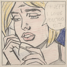 Roy Lichtenstein, Oh, Jeff...I Love You, Too...But... (Study), 1964. Graphite pencil and colored pencil on paper, 12.1x12.1 cm. Private Collection