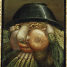 Arcimboldo, Ortolano, (lato A), Museo Civico Ala Ponzone di Cremona. Olio su tavola cm 35,8 x 24,2