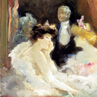 Pompeo Mariani, Palco alla Scala, 1900 circa. Olio su cartone, 29 x 24 cm
