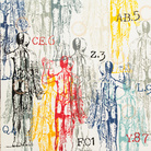 Farhan Siki, Homo Machinus #2, 2015, Spray paint on canvas, 135 x 135 cm | Courtesy of Farhan Siki & Banca Generali Private Banking