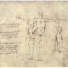 Leonardo da Vinci, proporzioni di uomo in piedi, inginocchiato e seduto Royal Collection, Windsor