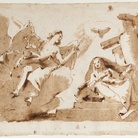 Giambattista Tiepolo, Annunciazione, penna e inchiostro bruno, inchiostro diluito bruno, tracce di grafite, mm 256x344. Firenze, Museo Stefano Bardini