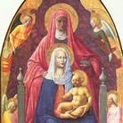 Masaccio, Sant'Anna Metterza, 1424-1425. Tempera su tavola, cm 175×103. Galleria degli Uffizi, Firenze