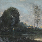 Jean Baptiste Camille Corot, Paesaggio. Olio su tela, cm 15,2 x 18,2. Johannesburg Art Gallery, Johannesburg