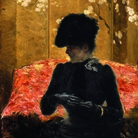 Giuseppe De Nittis, Signora sul divano rosso, 1876, Olio su tela, 27 x 41 cm, Collezione privata
