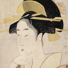 Kitagawa Utamaro, Ritratto di beltà, 1795 circa, Silografia policroma, 36.9 x 24.6 cm, Honolulu Museum of Art | Courtesy of Palazzo Reale, Milano 2016