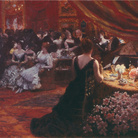 Giuseppe De Nittis, Il salotto della principessa Mathilde, 1883, Olio su tela, 92.5 x 74 cm, Barletta, Pinacoteca Giuseppe De Nittis