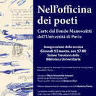 Nell'officina dei poeti. Carte dal Fondo Manoscritti dell'Università di Pavia