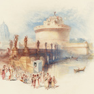 Joseph Mallord William Turner, The Castle of St Angelo, Inciso nel 1832, Acquerello, guazzo e inchiostro su carta, 210 x 171 mm, Tate, Bequeathed by Beresford Rimington Heaton 1940 | Courtesy of Chiostro del Bramante 2018