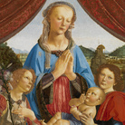 Andrea del Verrocchio (Firenze, 1435 circa - Venezia, 1488), Madonna col Bambino e due angeli (Madonna di Volterra), 1471-1472 circa, Tempera su tavola, 70.5 x 96.5 cm, Londra, The National Gallery, inv. NG296 (acquisto 1857) | © The National Gallery, London