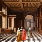 Pieter Willemsz Van der Stock, Willem Cornelisz Duyster, Elegant Figures in a Classical Colonaded Gallery, 1632, olio su tela, 101 x 152 cm Courtesy Rafael Valls ltd, London