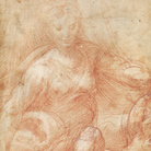 Girolamo Francesco Maria Mazzola, detto Parmigianino (Parma, 1503 - Casalmaggiore, 1540), Madonna col Bambino, 1529 circa, Pietra rossa con tracce di biacca su carta gialletta, Gabinetto dei Disegni e delle Stampe, Gallerie degli Uffizi, Firenze