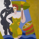Fortunato Depero, Bagnanti, 1918, olio su tela, cm 72x55,7