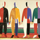 Kazimir Malevič, Sportivi, 1930-1931. Olio su tela, 142 x 164 cm. Museo di Stato Russo, San Pietroburgo