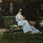 Cristiano Banti, Ritratto di Alaide seduta in giardino, 1875 circa, Antica Collezione Banti | Courtesy of Dart - Chiostro del Bramante e Arthemisia Group 2016