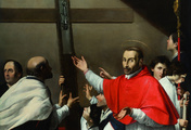 immagine di San Carlo Borromeo porta in processione il chiodo della croce