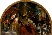 immagine di I Rettori di Vicenza Silvano Cappello e Giovanni Moro davanti alla Madonna in trono tra i santi Marco e Vincenzo